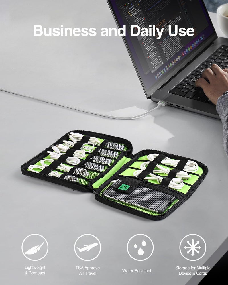 Luxtude Travel Cable Organizer Bag, Flat Cord Organizer Case, Travel Essentials for Wire/Cord/Charger/Cable Storage/Tech Accessories/Tech Gifts - Image 2